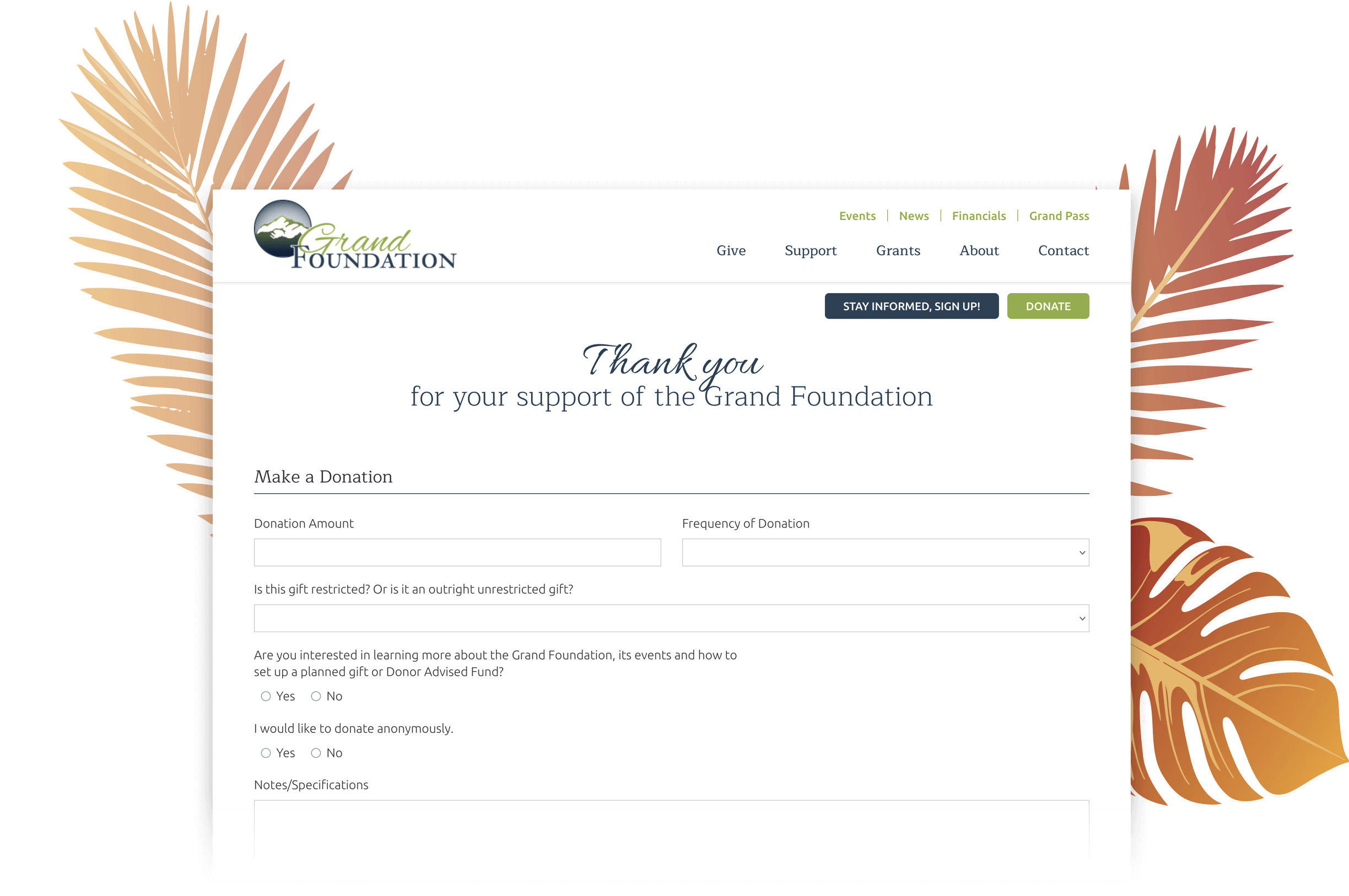 Grand Foundation Donation Page